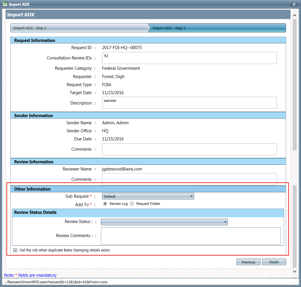 Import ADX Step 2